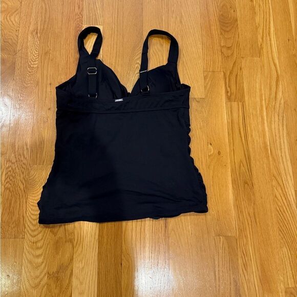 Anne Cole Twist Front Underwire Tankini Swim Top.  Black Size 36B/34C. - Picture 4 of 4